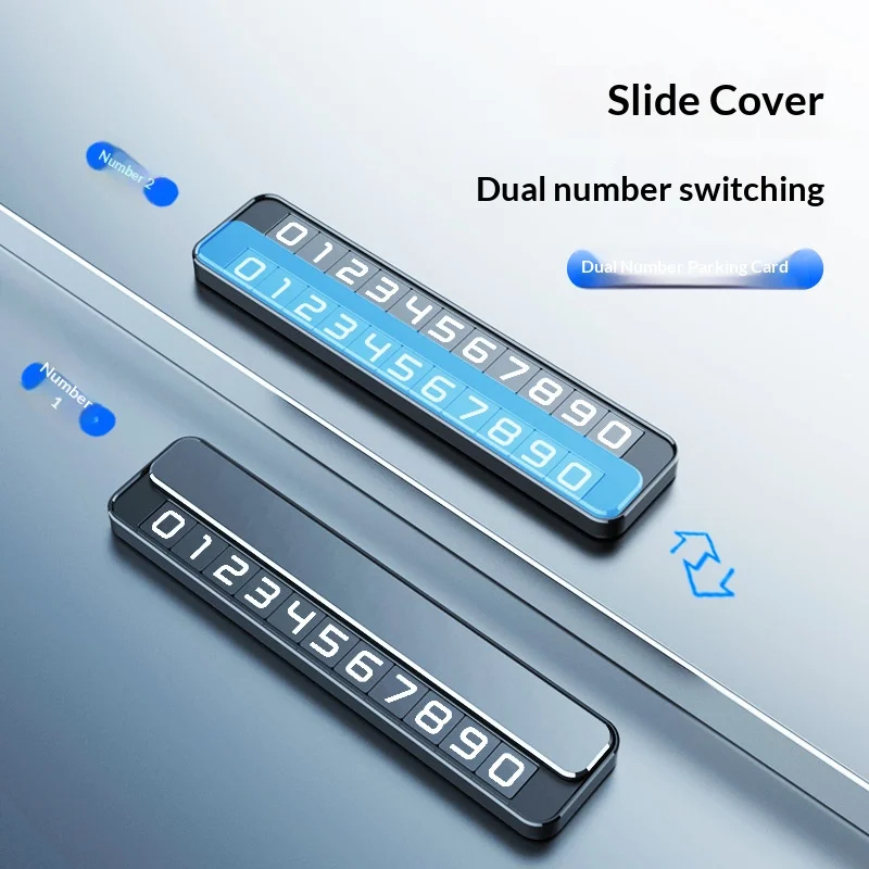New Double-number Temporary Parking Sign Car Moving Number Plate Creative Hidden Temporary Parking Sign, Car Decoration
