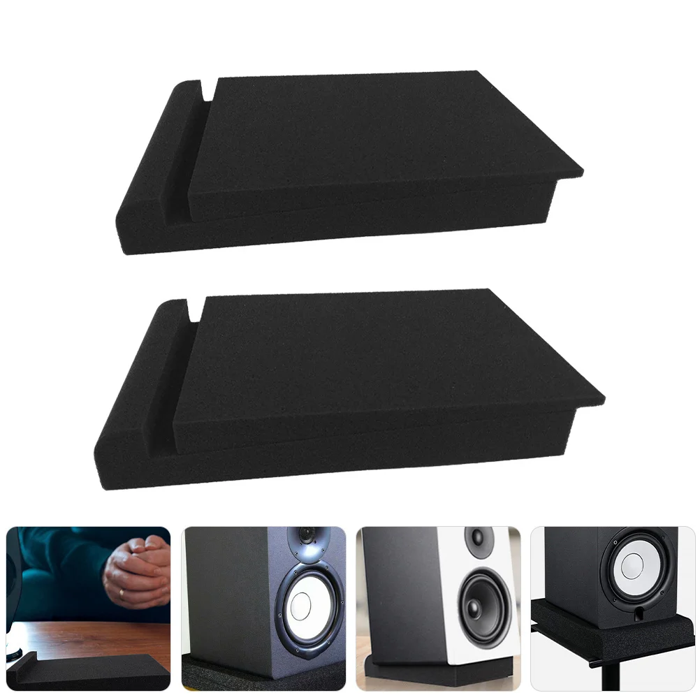2Sets Speaker Soundproof Sponge Pad Heavy-Duty Anti-Vibration Pad for Home Studio Monitors Desktop Audio Devices Noise Reduction