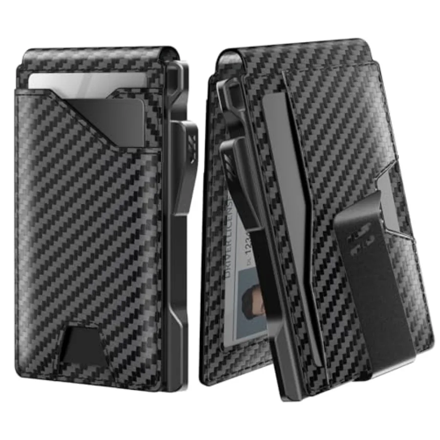 

Tactical Wallet for Men Card Holder: Pop Up Card Case Genuine Leather Smart RFID Blocking Slim Minimalist Thin Front Pocket - 9