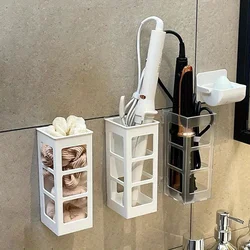 Self-adhesive Wall Shelf Organzier Bathroom Hair Dryer Storage Rack Curling Iron Comb Holder Kitchen Storage Shelves Punch-free