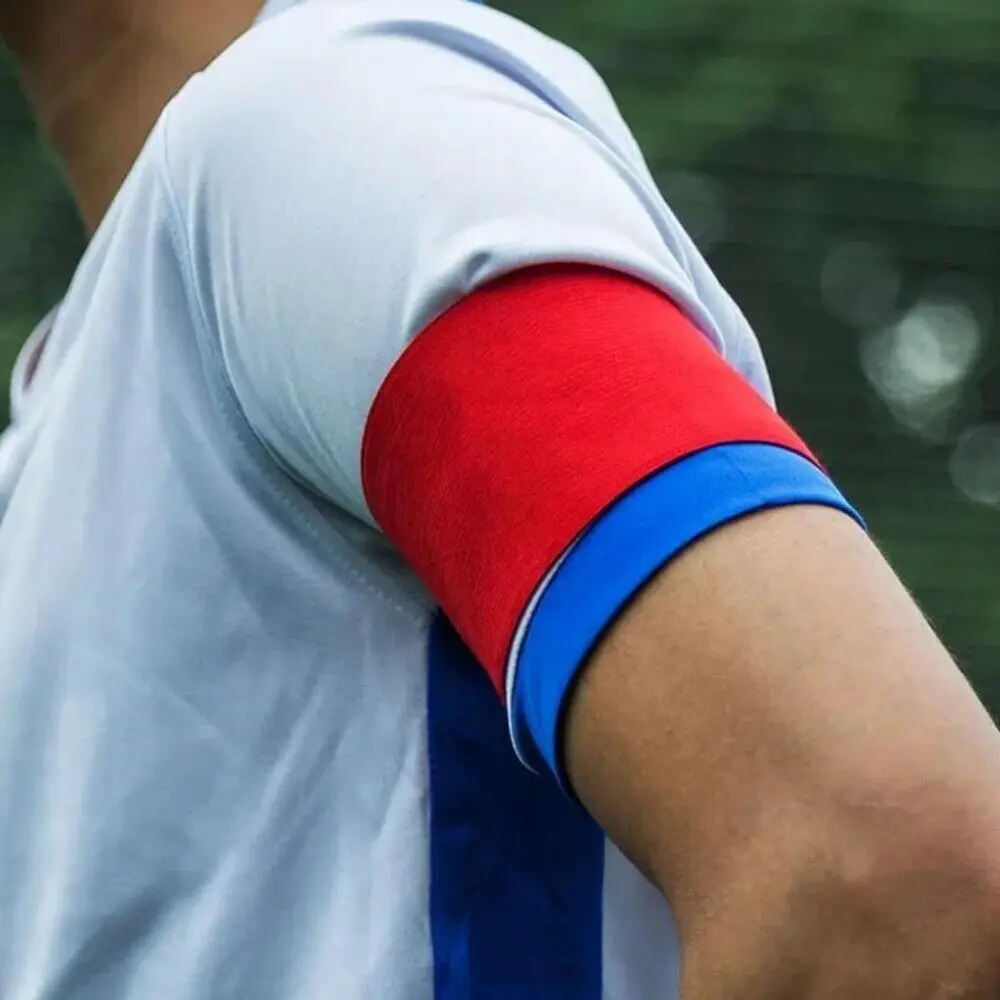 Nieuwe Nylon Haak En Lus Armband Effen Kleur Elastische Voetbal Arm Band Mouw Badge