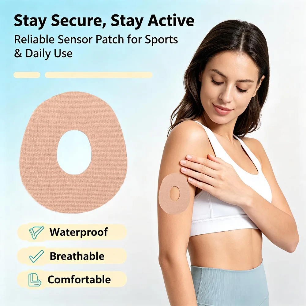 Waterproof Sensor Patches, Breathable Adhesive Tape for Glucose Monitor Sensor, Long‑Lasting Fixing Sticker for Sports Swimming