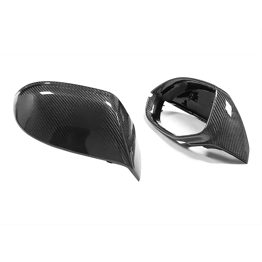 Replacement Rearview Side Mirror Covers Cap For Audi 11-18 4G8 A7 S7 Real Carbon Fiber Casing Shell Without Blind Spot Assist