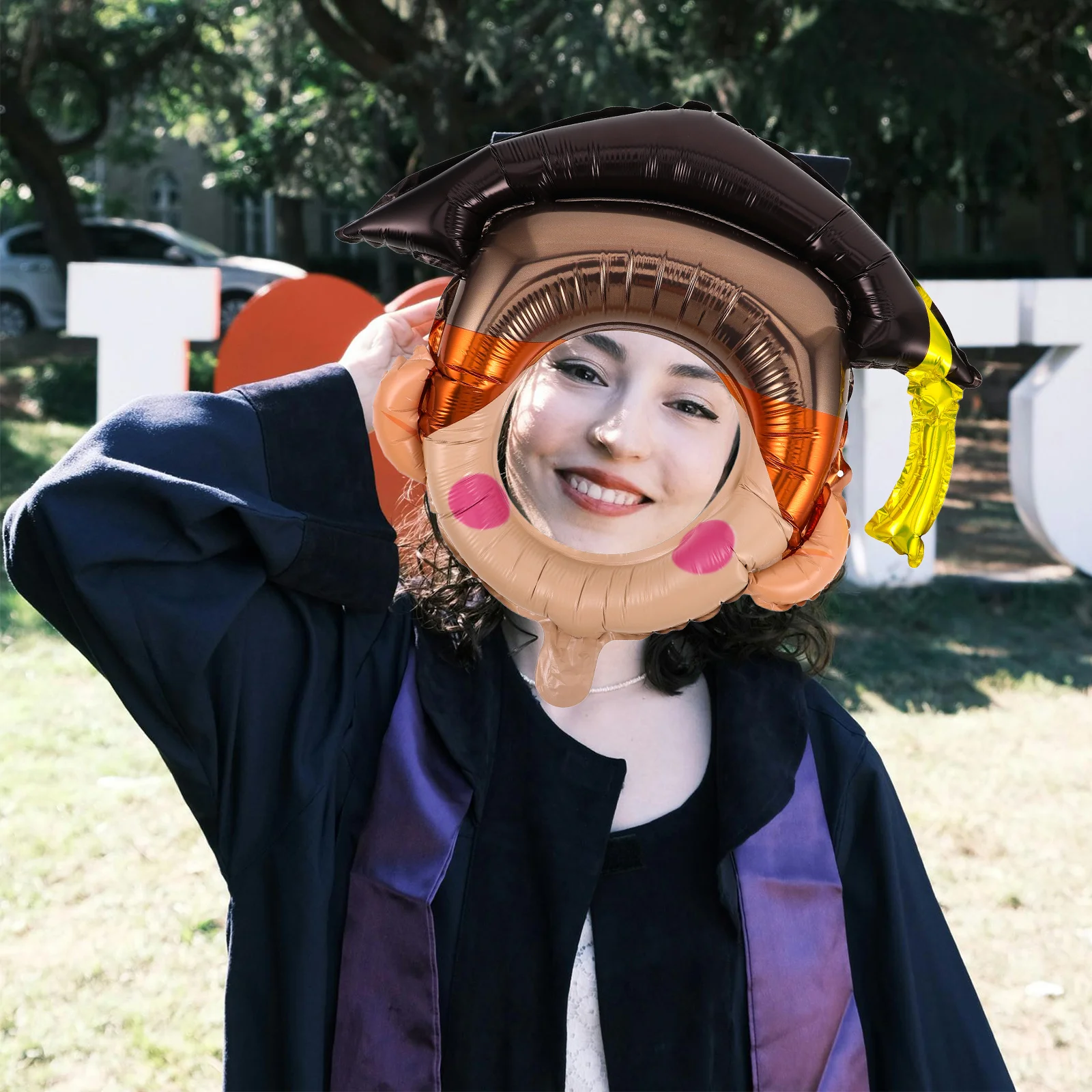 

10Pcs Graduation Photo Frame Creative DIY Hat Shaped Balloons Kindergarten Preschool Party Supplies Graduation Season