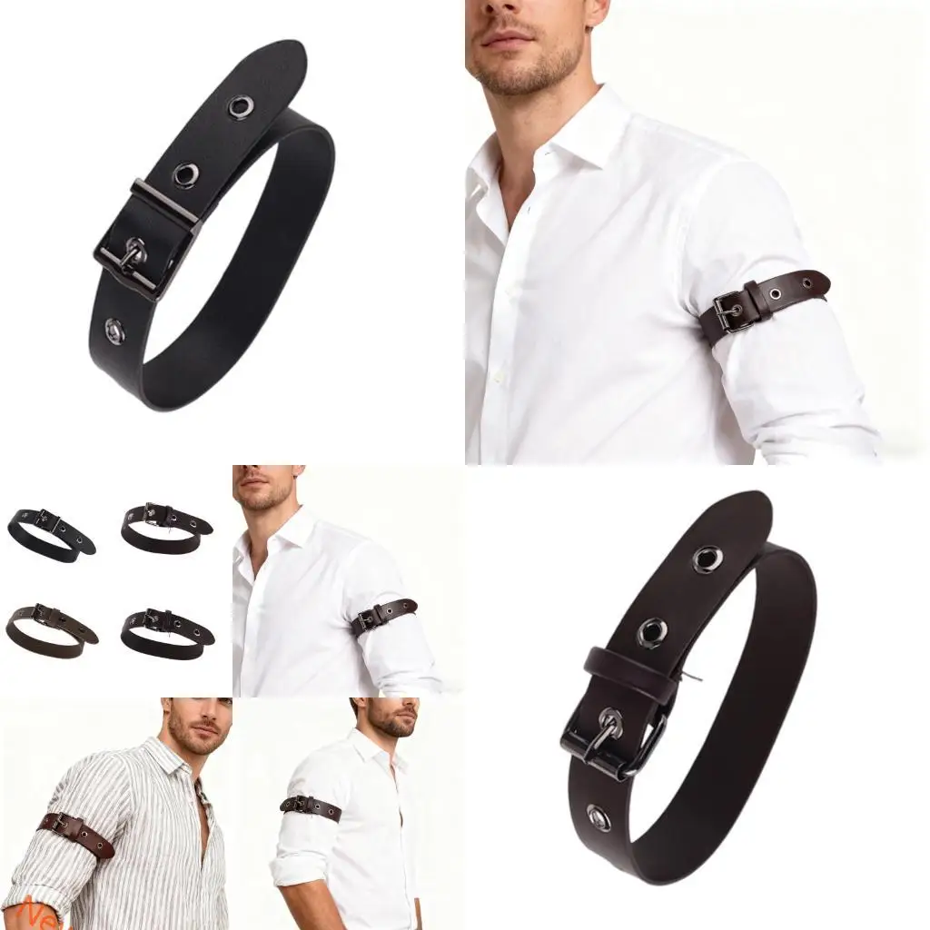 

Stage Sleeve Stays Belt for Men Shirt Adjustable PU Armbands Belt Outfit Styling LXAD