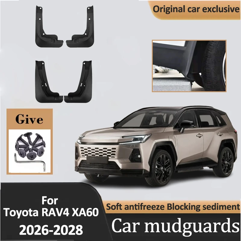 

4PCS Mud Flaps For Toyota RAV4 XA60 Accessories 2026 2027 2028 Mudflaps Fender Mudguard Front Rear Splash Guard Protector Cover
