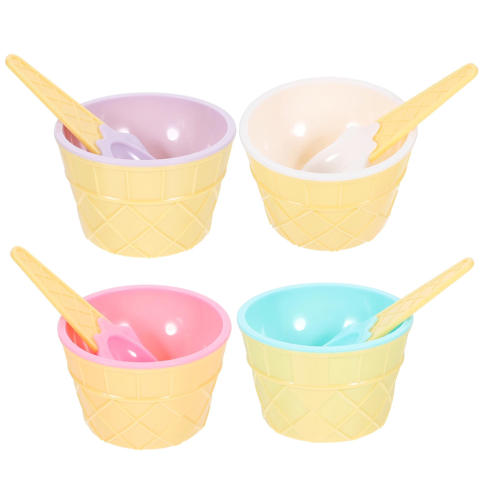 

1 Set Of Ice Cream Bowls With Spoons Cute Kids Dessert Bowl For Ice Supplies Pudding Yogurt Container Household