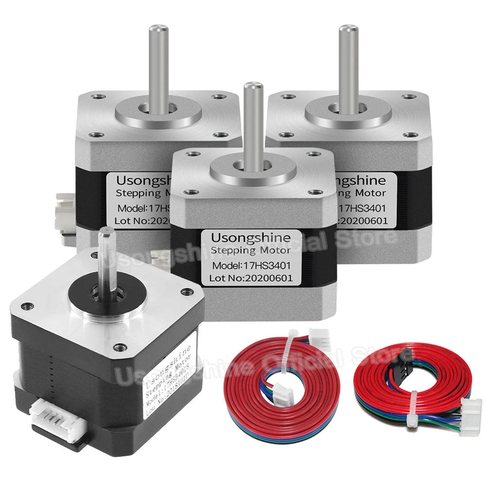 

Nema17 Stepping Motor 17HS3401 For Extruder 4-lead 42 Stepper Motor 1.0A 12V/24V 34N.cm 3D Printer Laser Engraving Machine Motor