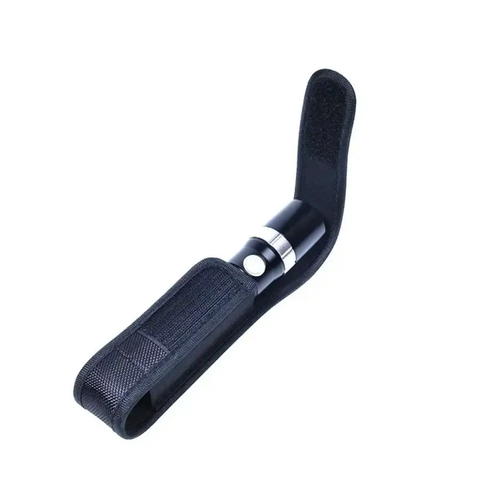 Portable Nylon Flashlight Bag Black Adjustable Flashlight Pouch Waist Bag Outdoor