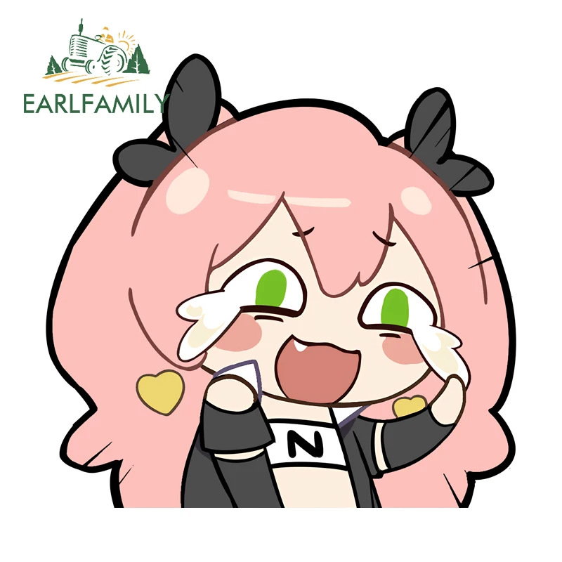 EARLFAMILY Cute Expression Nicole Peeker Decal Car Styling Kawaii Anime Helmet Stickers Vinyl Decals Bumper Window Car Accessory