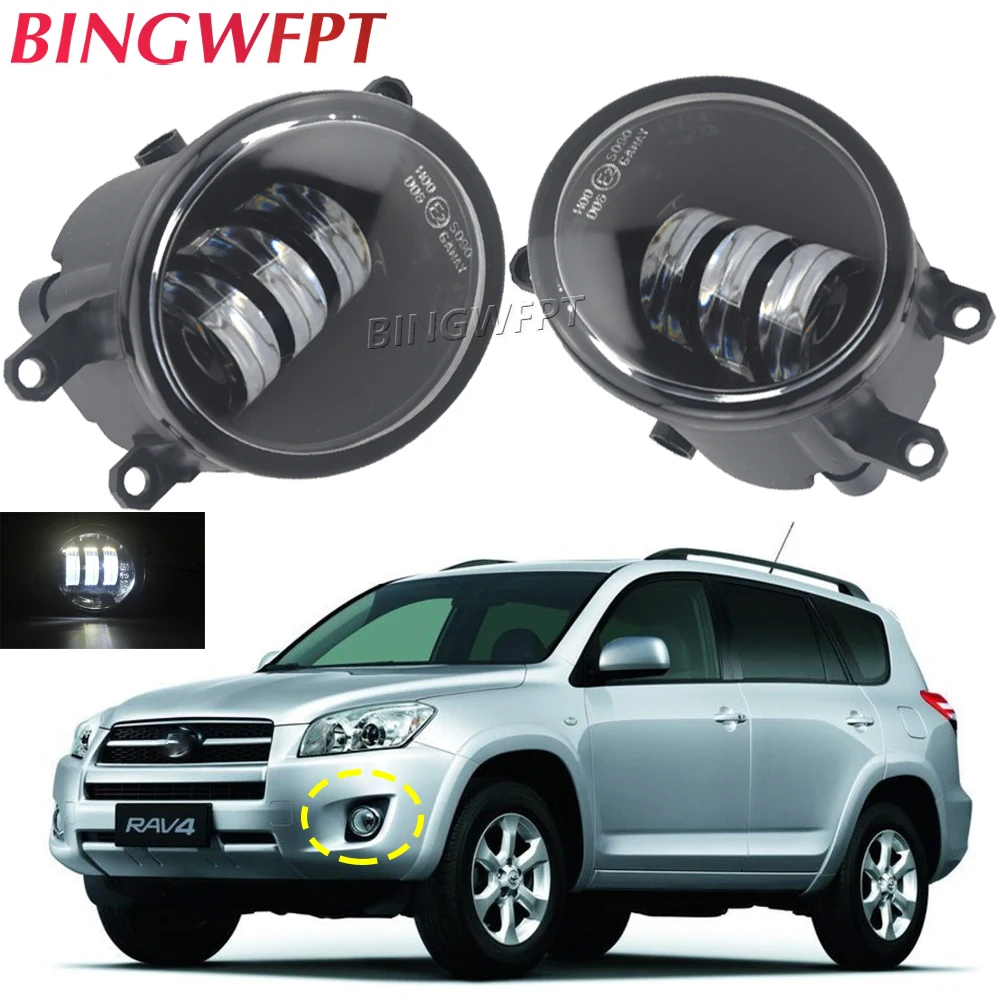 1Pair Fog Lights For TOYOTA CAMRY Corolla 150 YARIS 2016 AVENSIS AURIS RAV 4 III PRIUS 2003-2015 Led Fog Bumper Lights Headlight