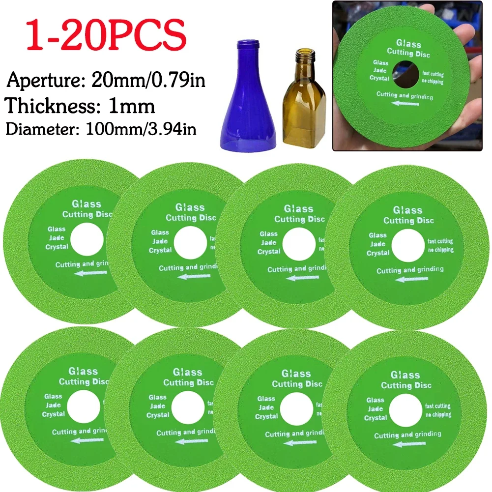 20-1PCS Glass Cutting Disc 100mm Diamond Disc Marble Saw Grinder Blade Sharp Brazing Polishing Cutting Discs for Ceramic Tile Ja