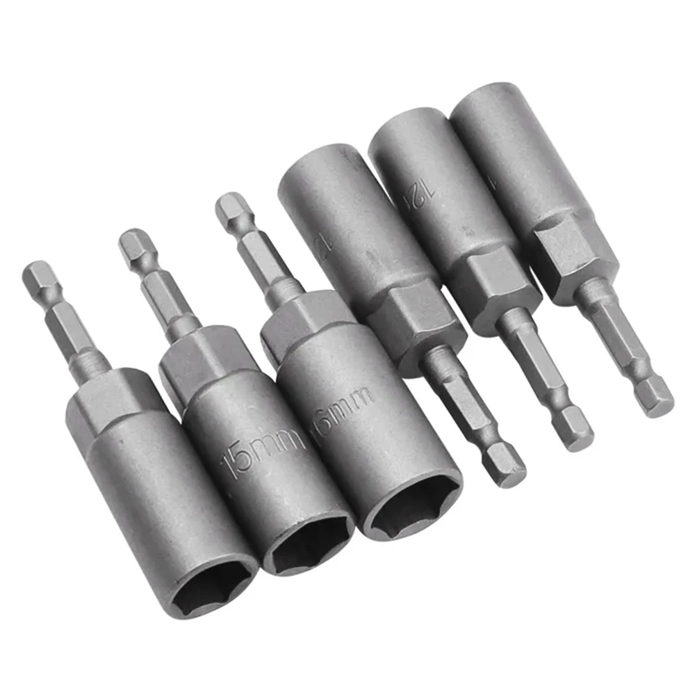 

6-19mm Hex Socket Screw Sleeve 1/4 6.35mm Deepen Inner Hexagonal Driver Adapter Screwdriver Bits Set Electric Drill Sleeve