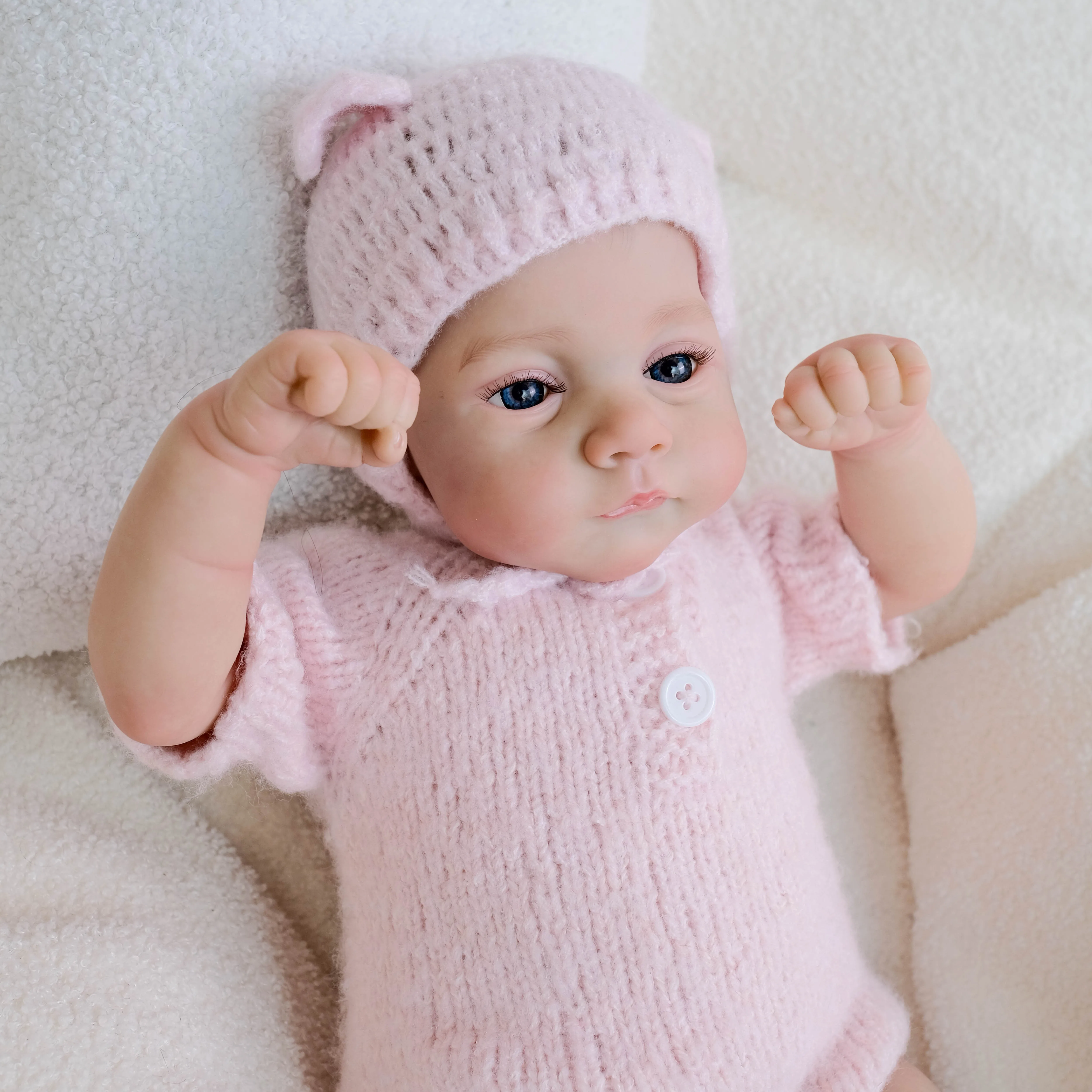 NPK 18inch  Reborn Baby Doll Handmade 3D Skin Twins Irys and Lily Multiple Layers Painting Collectible Lifelike Art Doll