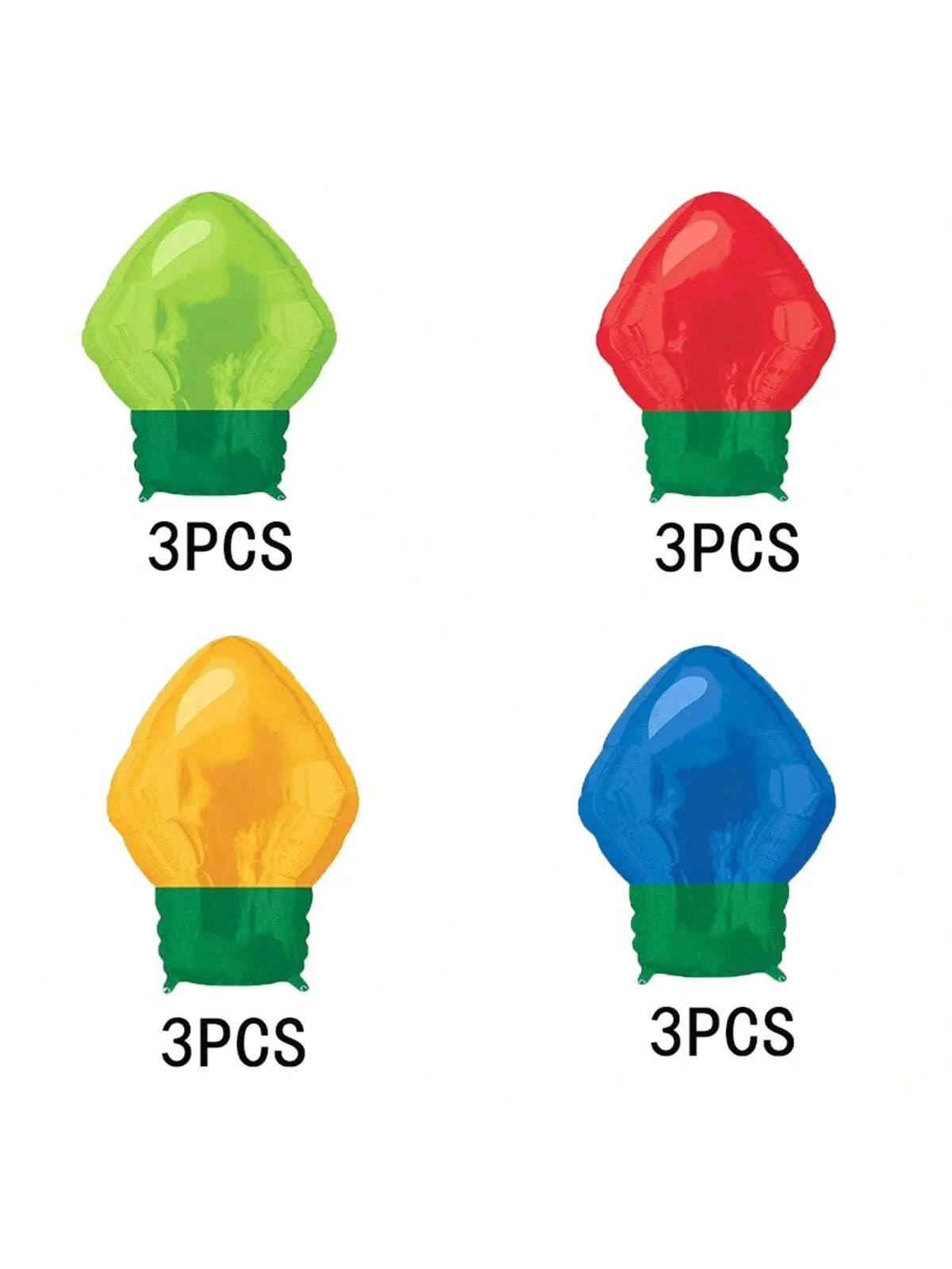 12 Stück festliche Cartoon-Folienballons mit Glühbirnen-Design – perfekt für Weihnachtsbaum, Partydekoration, Weihnachtsveranstaltungen und Versammlungen – Detail 4