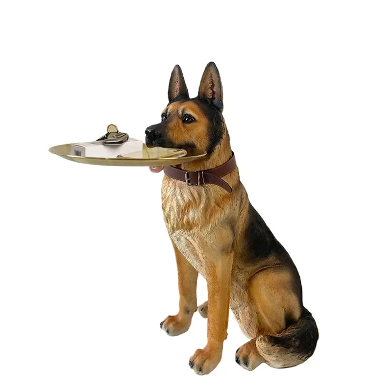 

German Shepherd living room TV cabinet sofa floor ornament