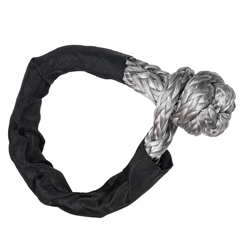 Universally Soft Shackle Synthetic Rope Heavy Duty 37400lbs Tow Shackle Strap with Protective Sleeve for SUV Truck