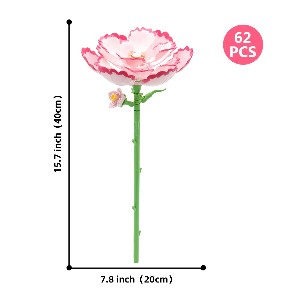 Bloemenboeket Bouwstenen MOC DIY Roos Tulp Lelietje-van-dalen Stenen Kit, Bureaudecoratie Verjaardag Valentijnscadeau