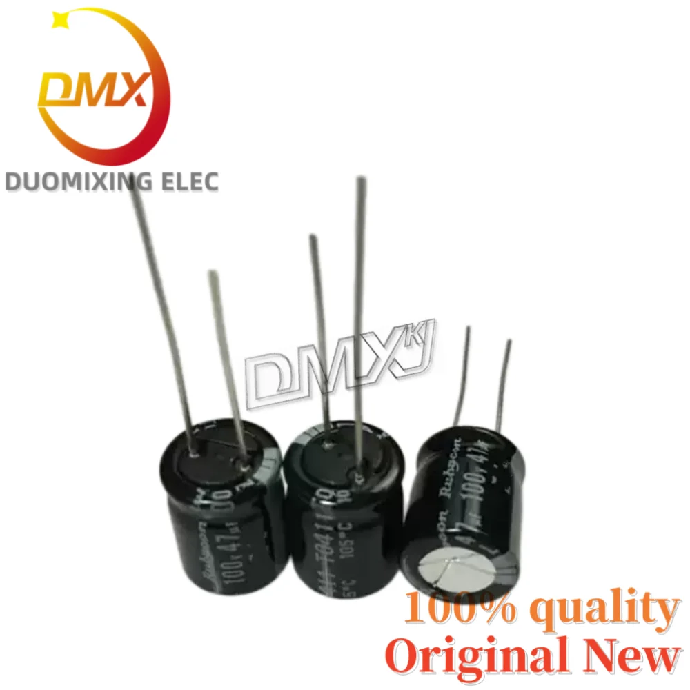 100Pieces/Bag 100% New Original For Rubycon 100V47UF 10*12.5MM High Frequency Low Resistance 47UF 100V Electrolytic Capacitor