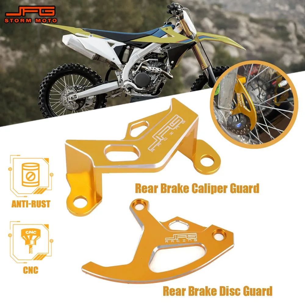 CNC Motorcycle Rear Brake Disc Guard Caliper Protector Cover For SUZUKI RMZ250 RMZ 250 2007-2017 RMZ450 RMZ 450 2005-2017