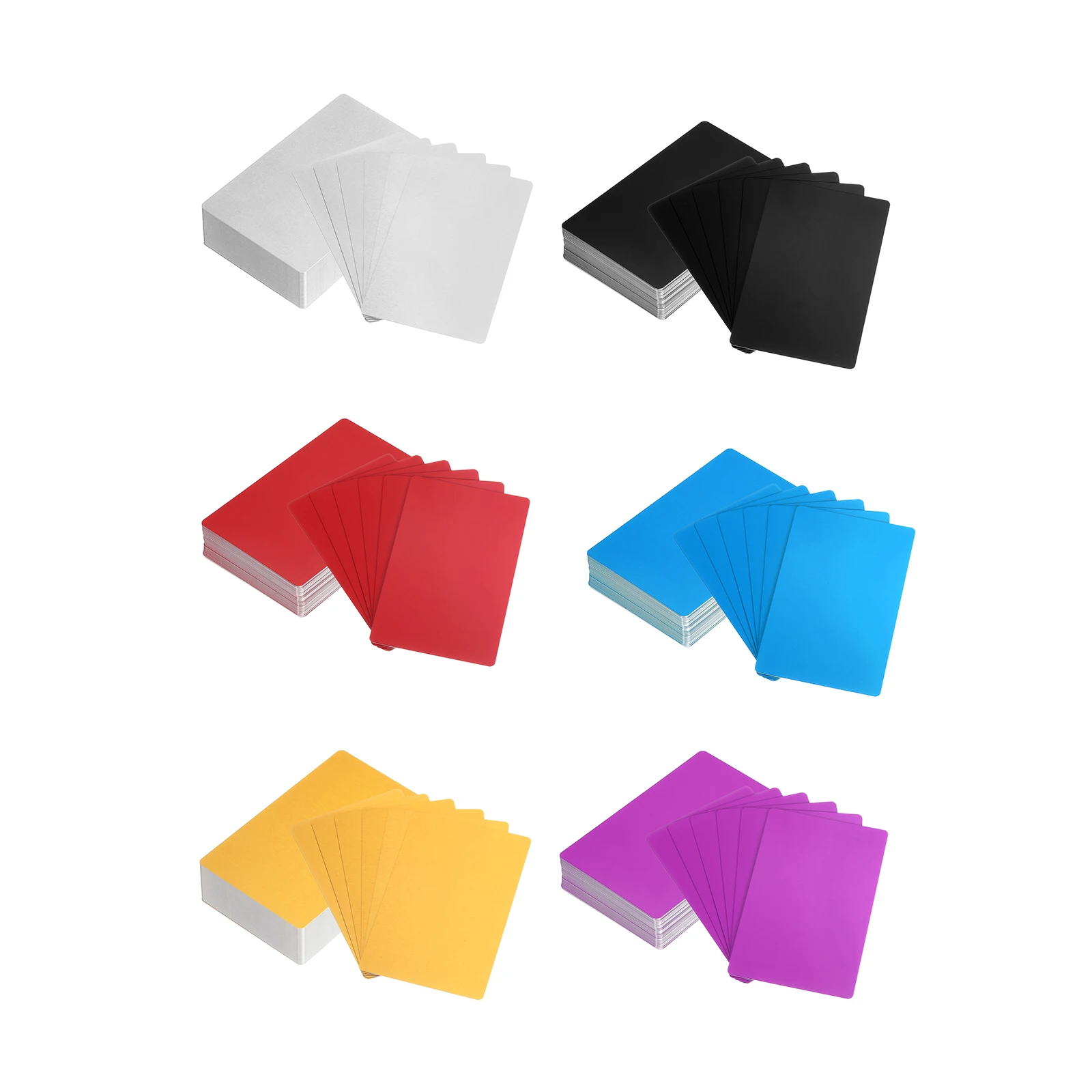 50/100Pcs 7Colors Blank Metal Business Cards 86x54x0.45mm Aluminum Sheet Name Card for Laser Engraving DIY Cards Office Supplies