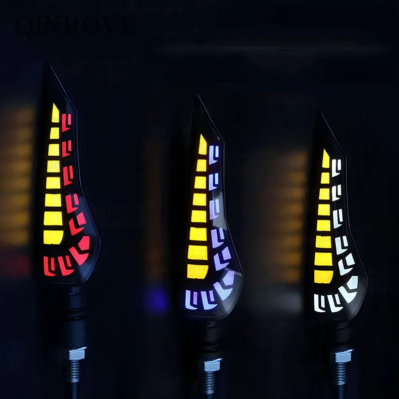 Motorcycle LED Turn Signal Light 12V 10mm ABS Flowing Indicator Lamp Universal For Suzuki SV 400 650 Bandit Honda CFMOTO Beneli