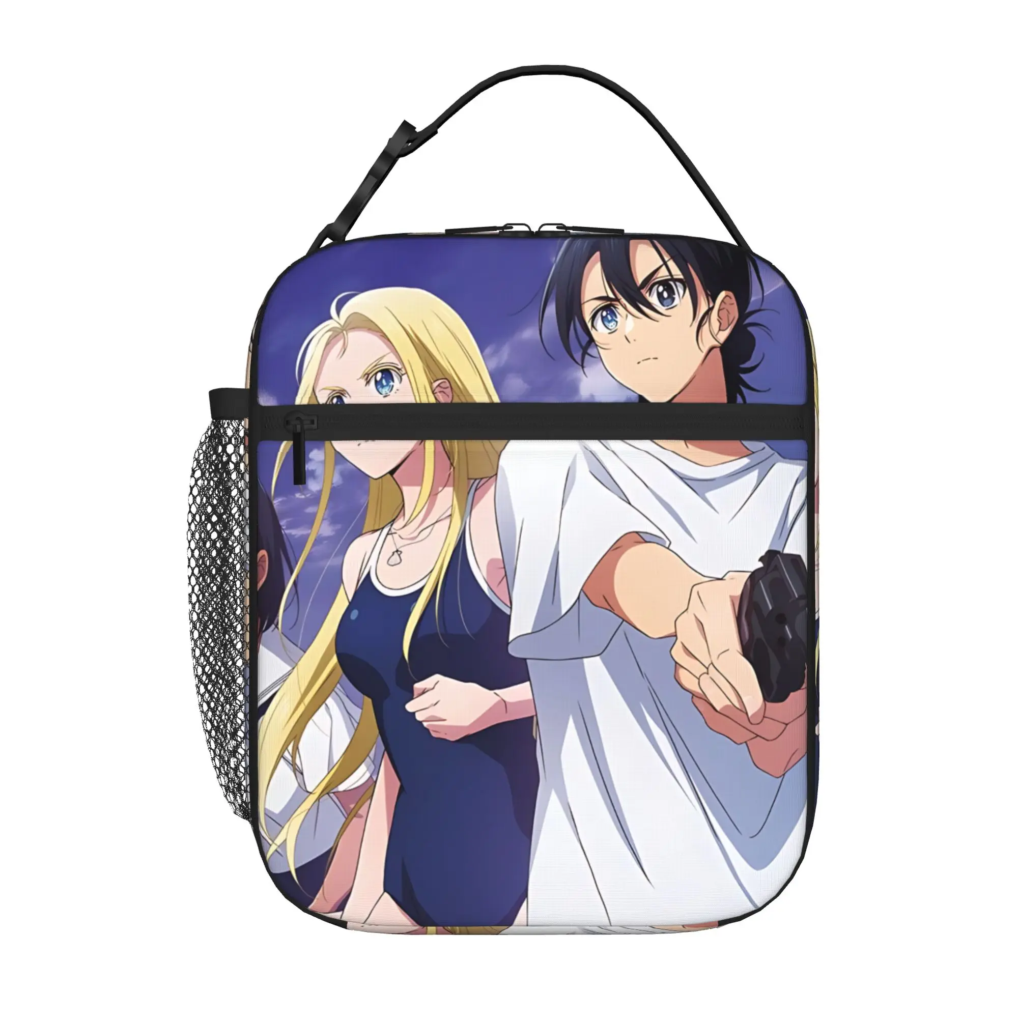 

1 Piece Portable Lunch Container BlueGlow Zipper Closure Durable Pocket Summer Time Rendering For Lunch Lunch Box Bag