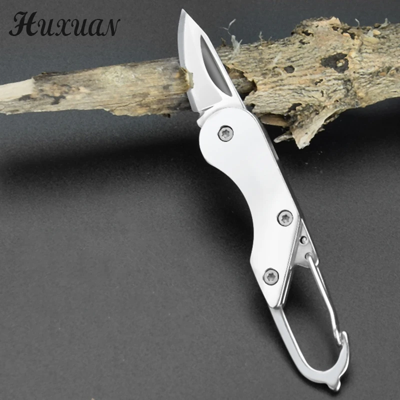 NEW Mini Stainless Steel Lockless Folding Knife Outdoor EDC Fruit Knife Carrying Key Chain And Anti Slip Handle