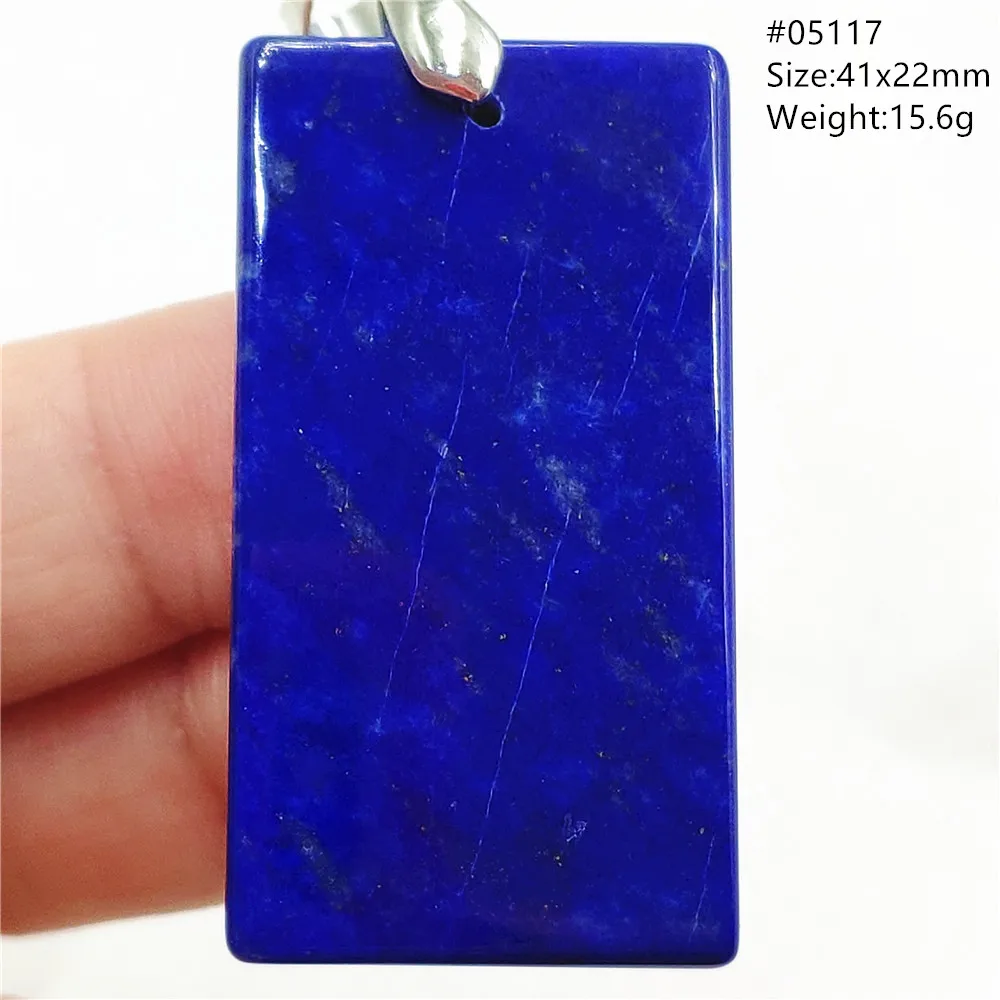 Natural Blue Lapis Lazuli Pendant Women Men Rectangle Gemstone Water Drop Blue Lapis Lazuli Love Jewelry Necklace AAAAA