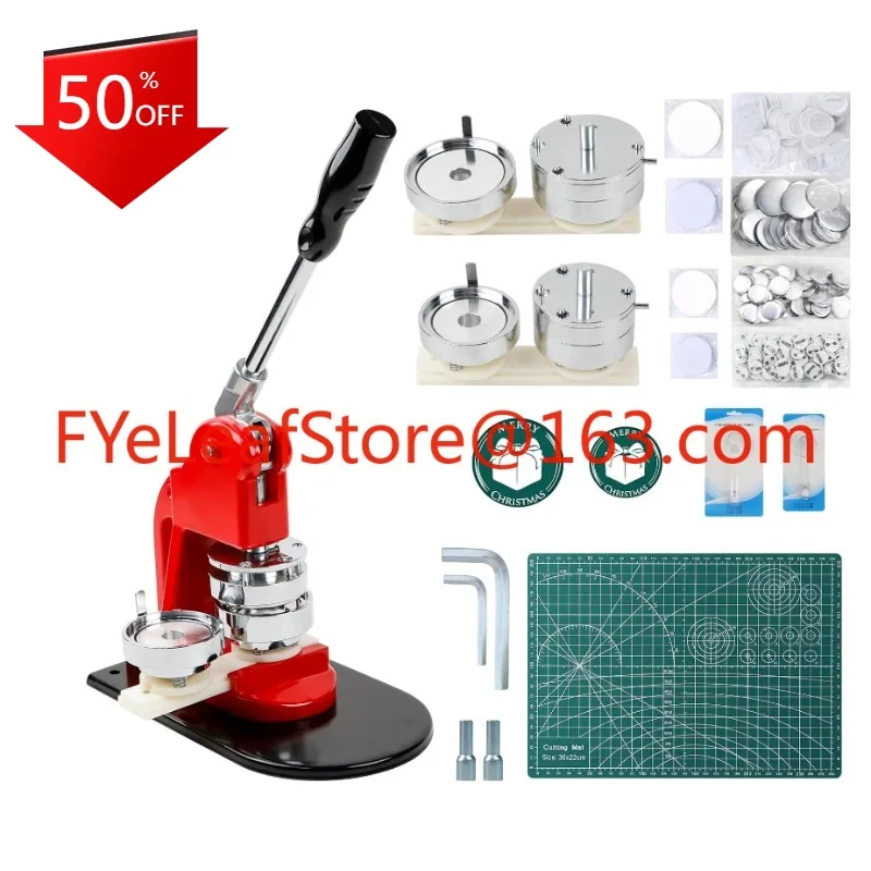 

Button Maker Machine Multiple Sizes 1.25+2.25 Inch (32+58mm) with 200 PCS Materials Cutter and Cutting Mat
