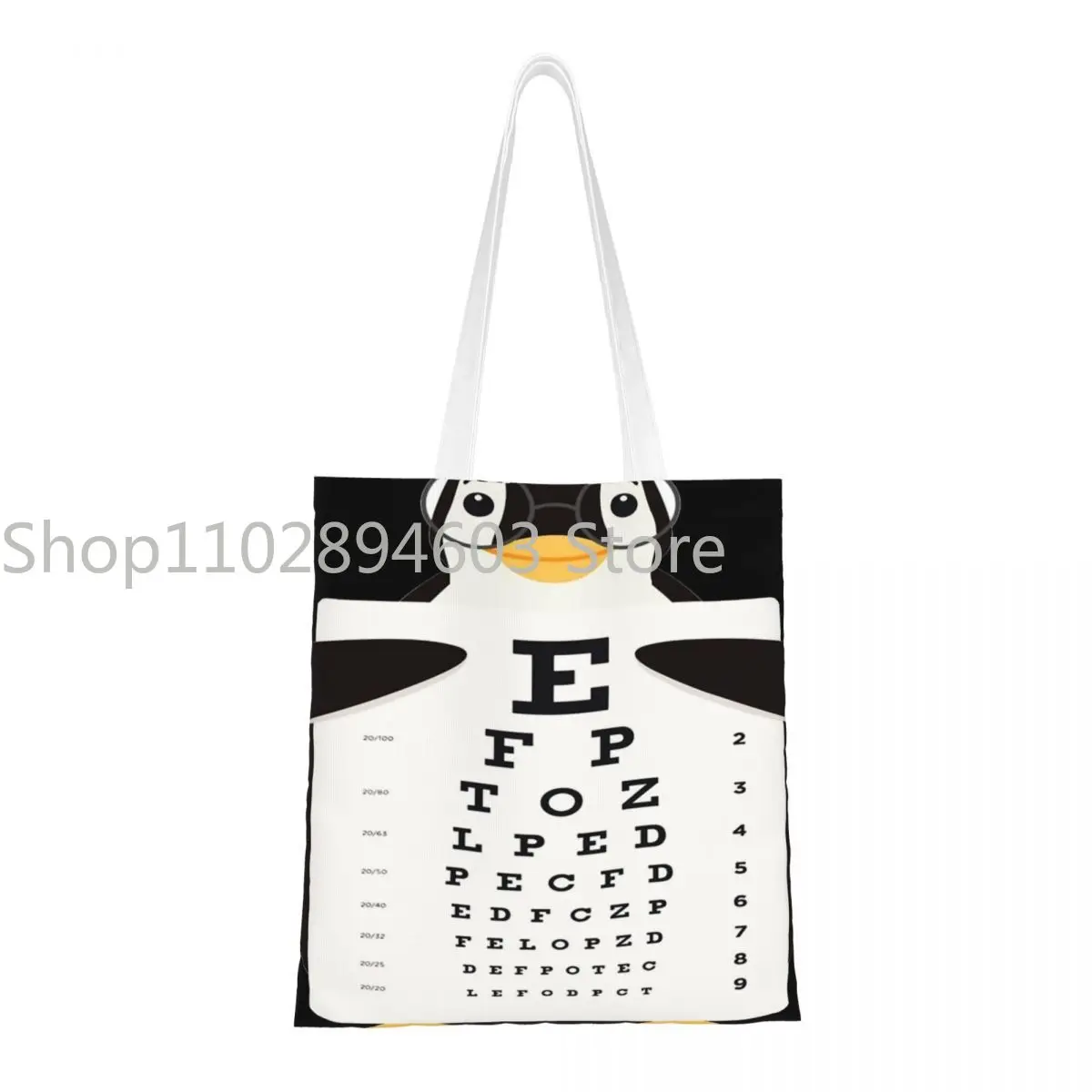 

Optometry Eye Canvas Tote Bag Aesthetic Large Capacity Cute Penguin Casual Bags for Women Men