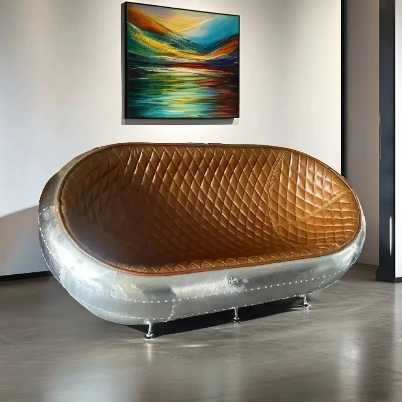 

Pilot retro industrial style luxury leather lounge chair, suitable for living room, bedroom, dining room