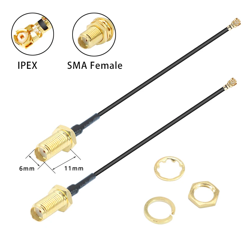 UFL U.FL IPX IPEX a SMA femmina RF cavo adattatore coassiale per Quectel EP06-A EP06-E EC25-A EC25-E EC25-AU mini modulo pcie LTE Cat6