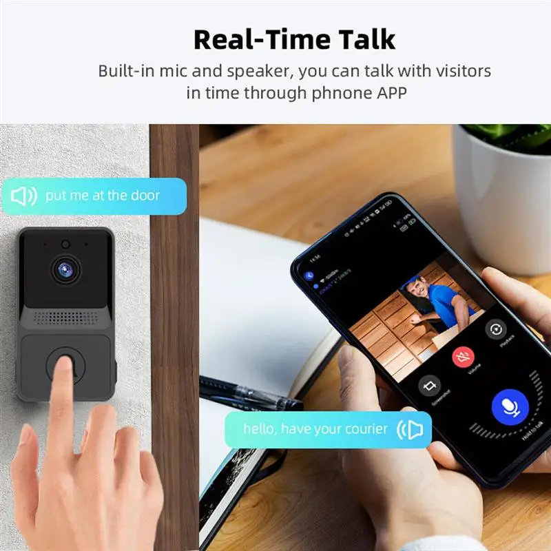 Slimme draadloze wifi deurbel intercom videocamera deur ring bell gong beveiliging wifi survalance camera home monitor