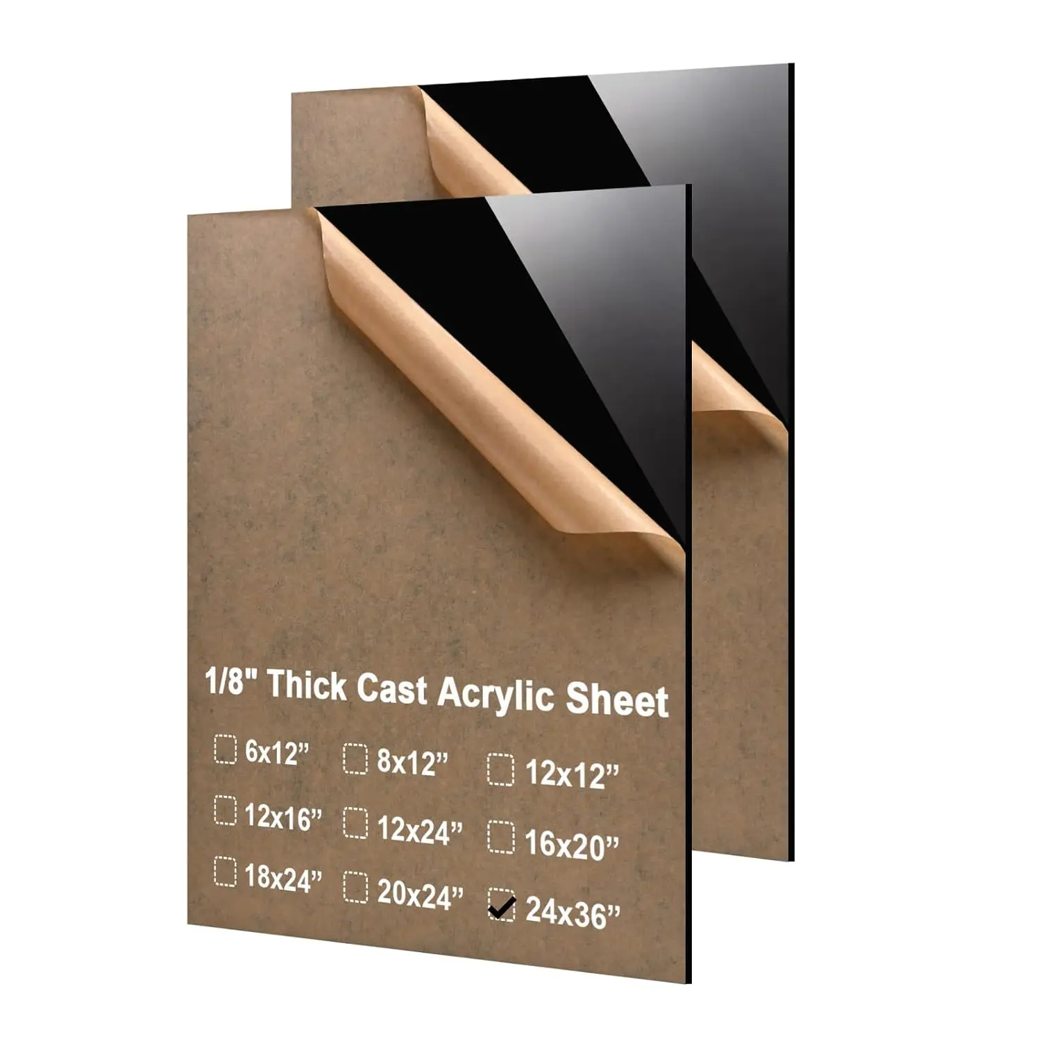 

Листы плексигласа 24x36, толщина 1/8 дюйма (3 мм), черный литой акрил, пластиковая доска для DIY проектов, поделок, столешниц