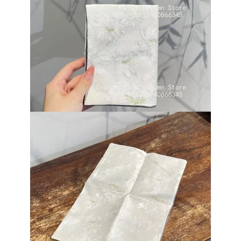 Embroidery double-spell rectangular tea towel, fabric thickened absorbent tea table rag, pot tea ceremony accessories