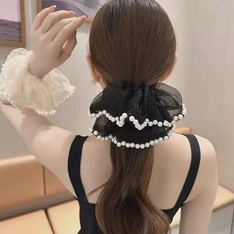 

Accessoires de cheveux de bandeau de perles de maille haut de gamme pour les femmes