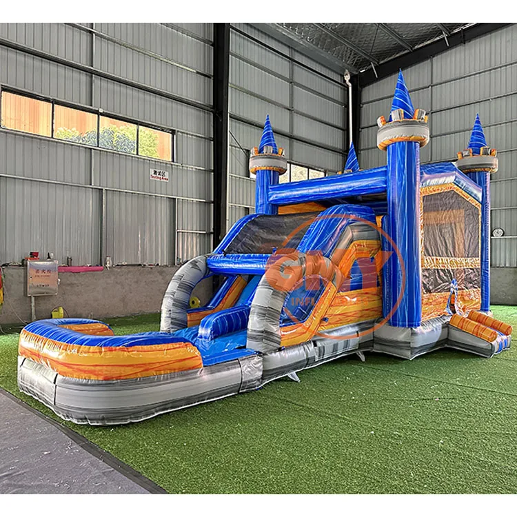 Imagen 7: Castillo Inflable Pequeño y Colorido con 2 Toboganes, Castillo Inflable Combinado para Jardín