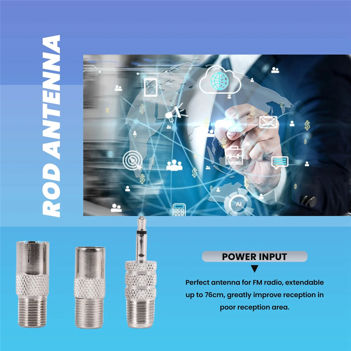 Adaptateur d'antenne radio FM, remplacement d'antenne, vis télescopique, type F, connecteur mâle, récepteur stéréo AV, 3.5mm, le plus récent