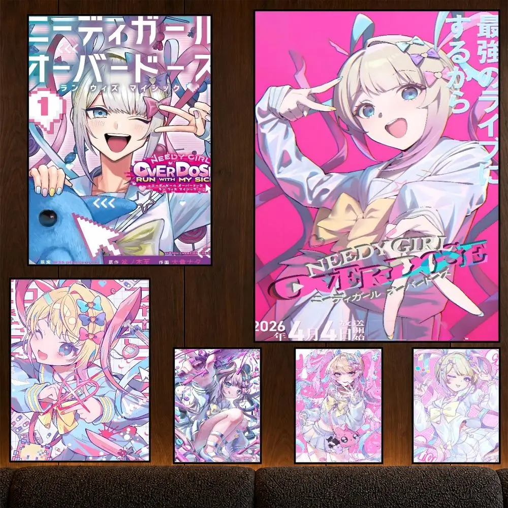Game NEEDY STREAMER OVERLOAD Ame KAngel Poster Wall Art Print HD Aesthetic Artwork Waterproof Printing For Fans Home Decor Gift