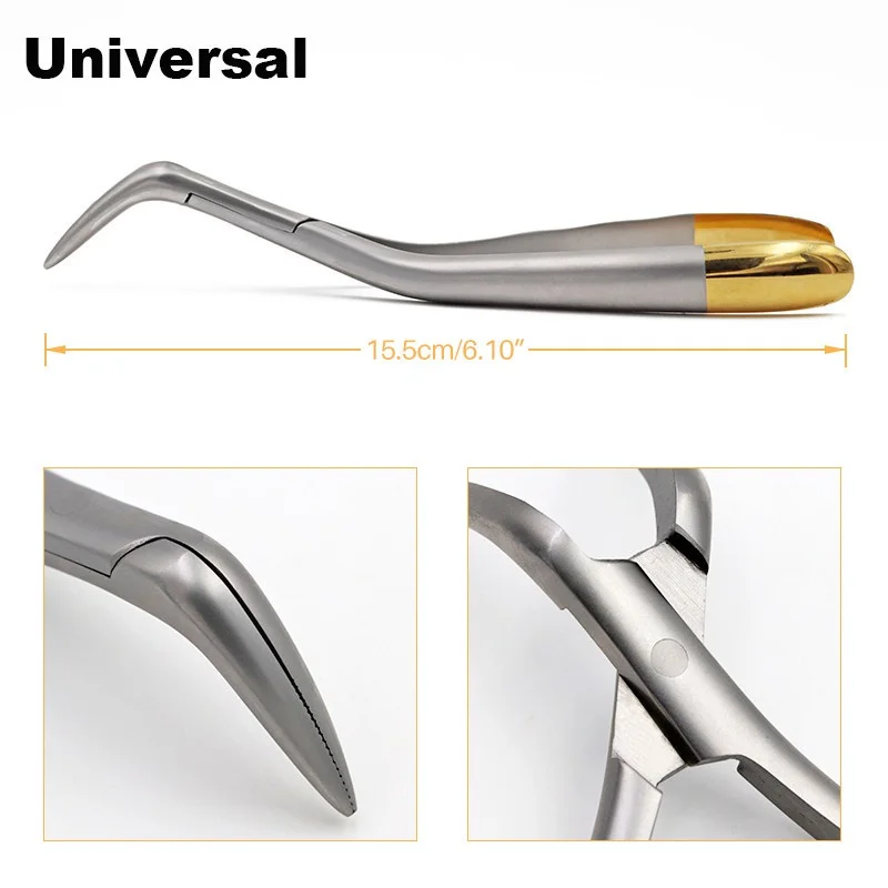 Dental Residual Root Tweezers Tooth Extraction Forceps Curved Maxillary Mandibular Teeth Universal Pliers Dental Tools