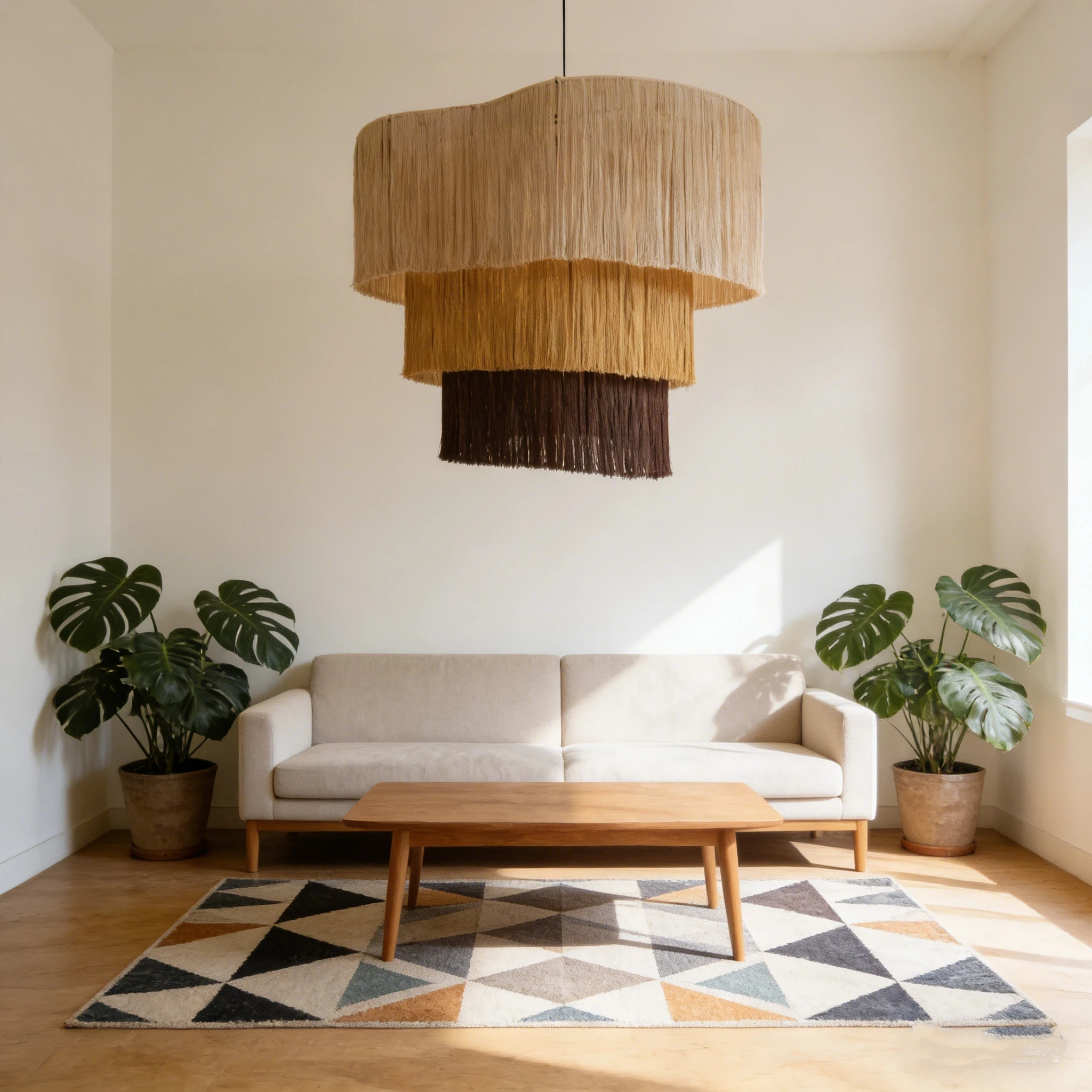 Retro Elegant Fringe with Beads Knot Chandelier Lampshade Macrame Wall Art Decor Hanging Home Decor for Living Room Wedding