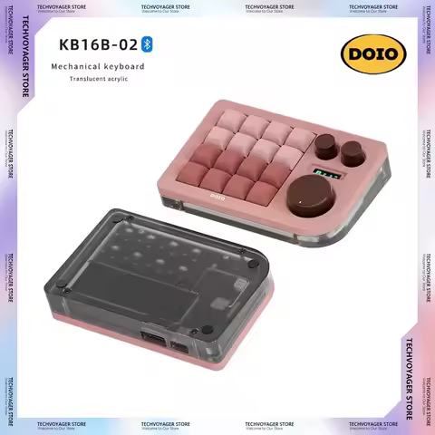 DOIO KB16-02 16 Keys Mini Keypad RGB Backlight Bluetooth Type-C Dual-mode Portable Keyboard Designer Custom Windows Macos Gifts