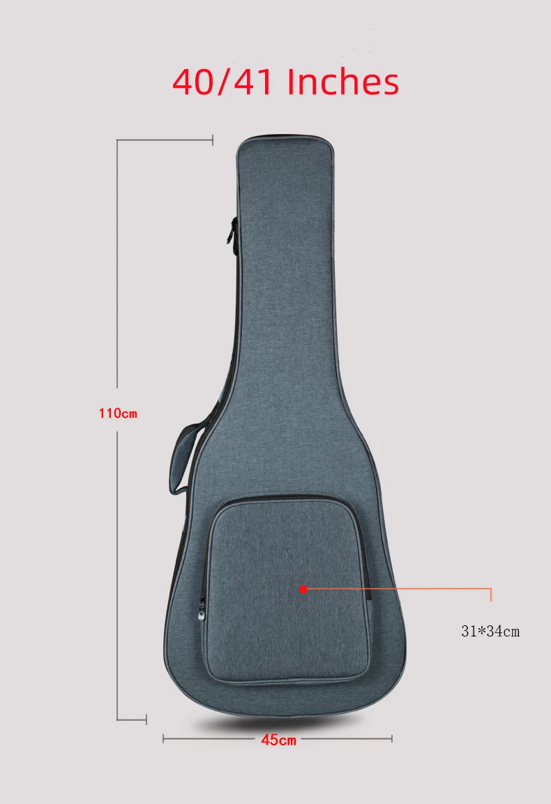 40 41 Inches Acoustic Guitar Case Gery Blue Soft Bag Thicken 30mm 2.1kg Guitarra Accessories Gig