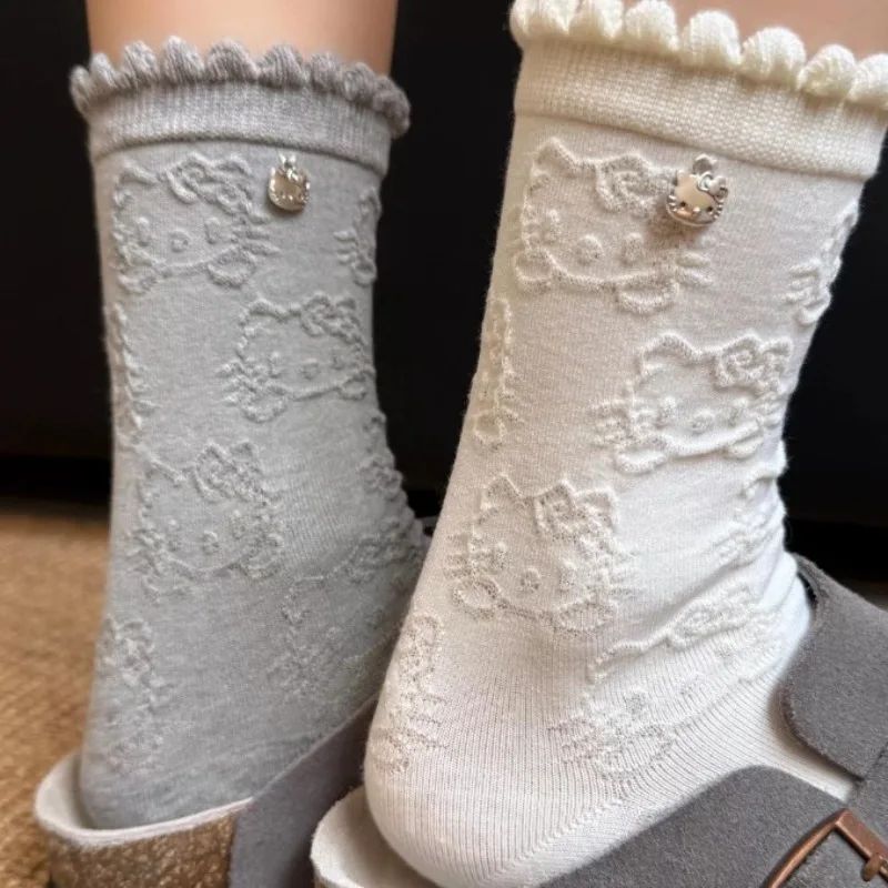 4 Pairs Cute Mid Length Socks for Girls in Spring Summer Featuring Cute Animals and High Looks and Medium Length Women Stockings
