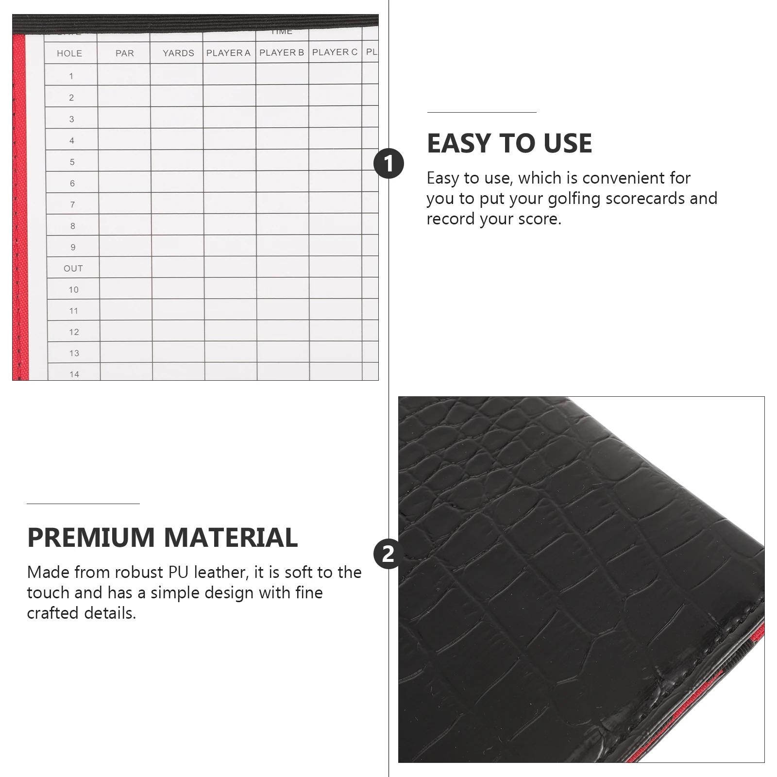 

Golf Scorecards Holder PU Score Keeping Book Scorecards Recording Notebook Golf Scorebook Scorebook Score Keeping Book