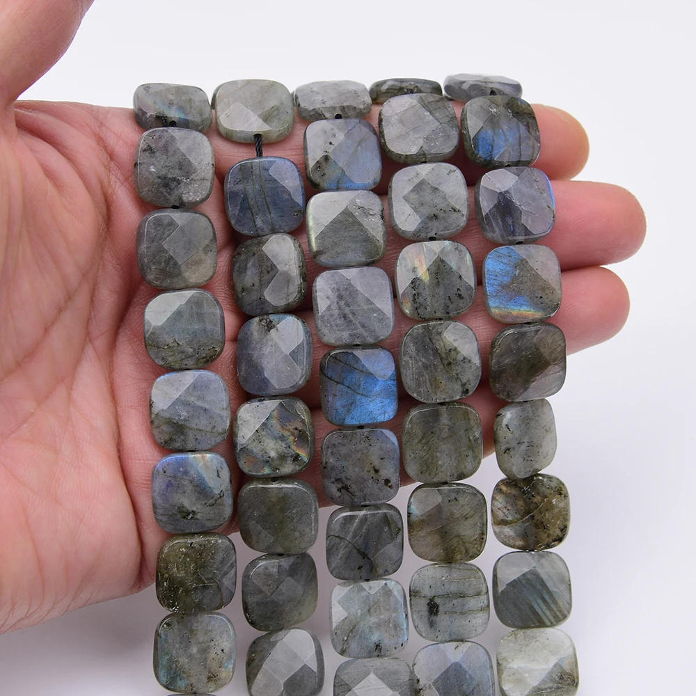 

Бусины из натурального граненого квадратного лабрадорита APDGG 14 мм, нить 15,4 дюйма, для изготовления украшений своими руками