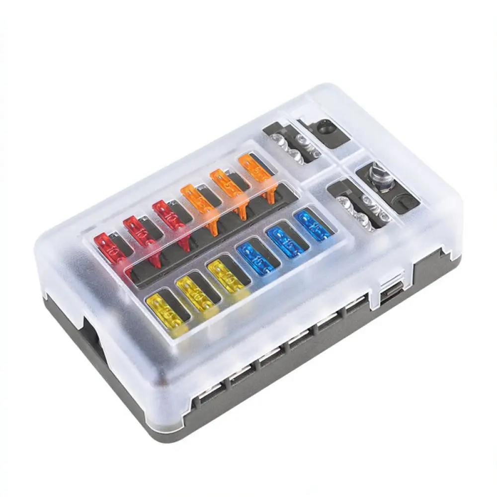 For For Yudai 12 Way Fuse Box Block Blade Holder With Bus Bar 32V 100A Distribution Terminal For Car Marine Boat Rv Circuit
