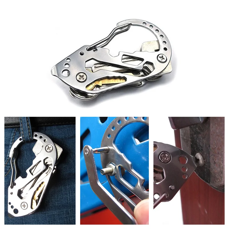 

Multifunctional Folding Knife Multi Carabiner Hanging Buckle Tool Camp Hike Mountain Climb Outdoor Multipurpose