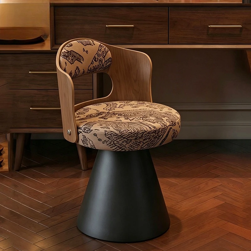 Rotatable makeup chair bedroom girl dresser chair backrest makeup stool household chair dressing stool